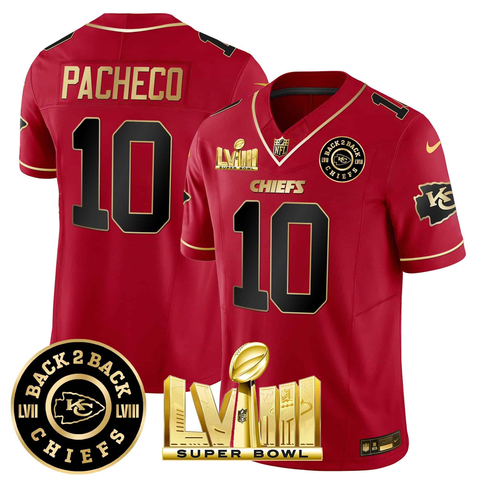 Men Kansas City Chiefs #10 Pacheco Red 2024 Nike Super Bowl LVIII & Back-2-Back Patch Vapor NFL Jersey style 2->indianapolis colts->NFL Jersey